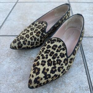 Brenda Zaro leopard print pointed-toe loafer flats